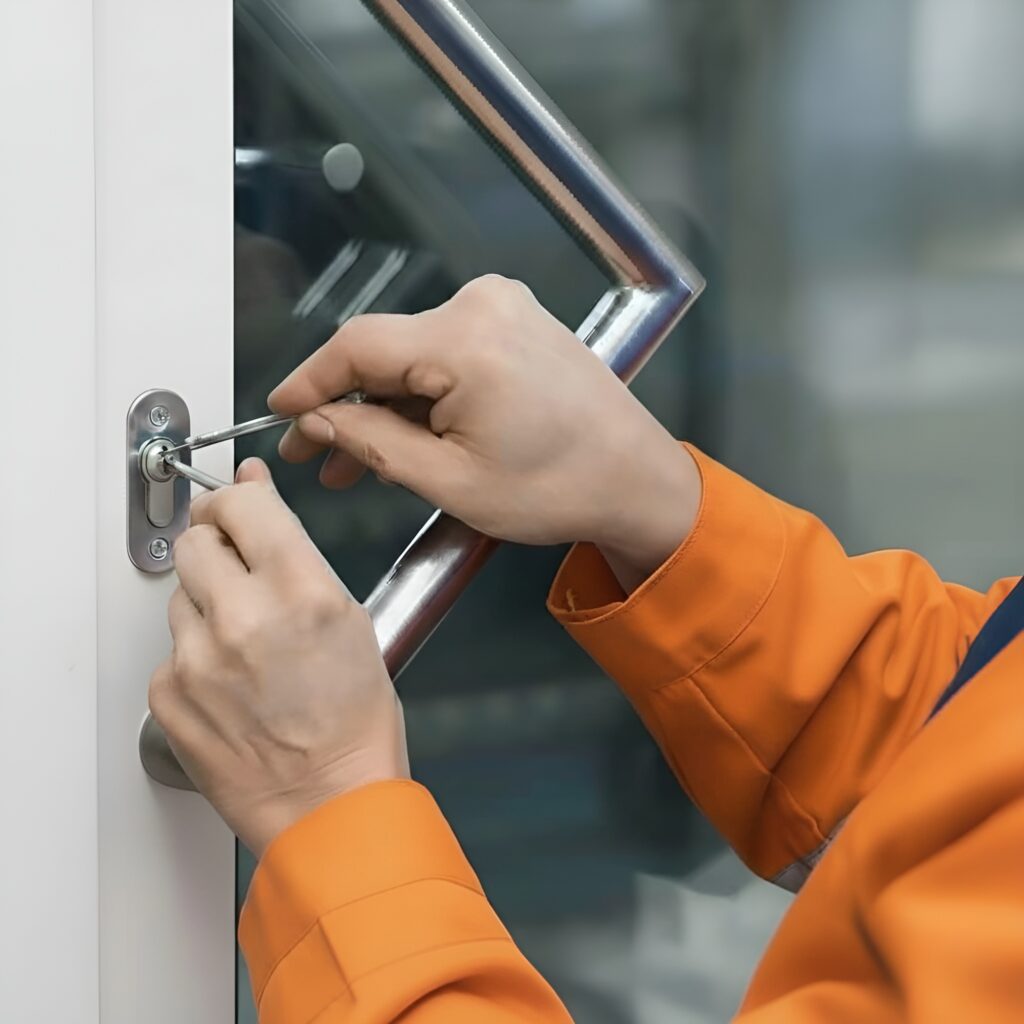 Schlüsseldienst-Stadt im Einsatz bei einer Türöffnung